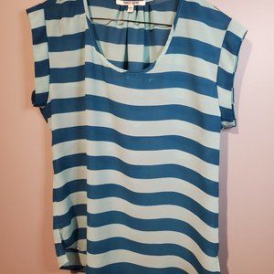 Daniel Rainn Blue/Teal Striped Blouse